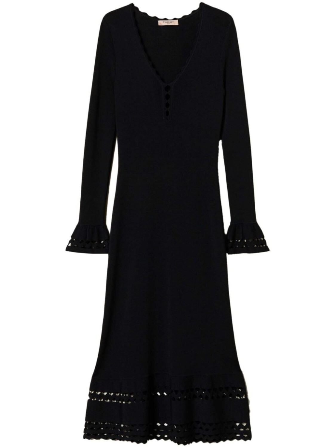 TWINSET платье миди с фестонами, черный
TWINSET платье миди с фестонами, черный