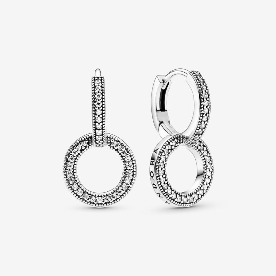 Серьги Pandora Sparkling Double, серебро
Серьги Pandora Sparkling Double, серебро