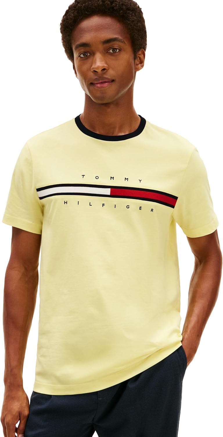 Мужская футболка с коротким рукавом и фирменной полоской Tommy Hilfiger, Wax Yellow, Желтый, Мужская футболка с коротким рукавом и фирменной полоской Tommy Hilfiger, Wax Yellow
Мужская футболка с коротким рукавом и фирменной полоской Tommy Hilfiger, Wax Yellow, Желтый, Мужская футболка с коротким рукавом и фирменной полоской Tommy Hilfiger, Wax Yellow