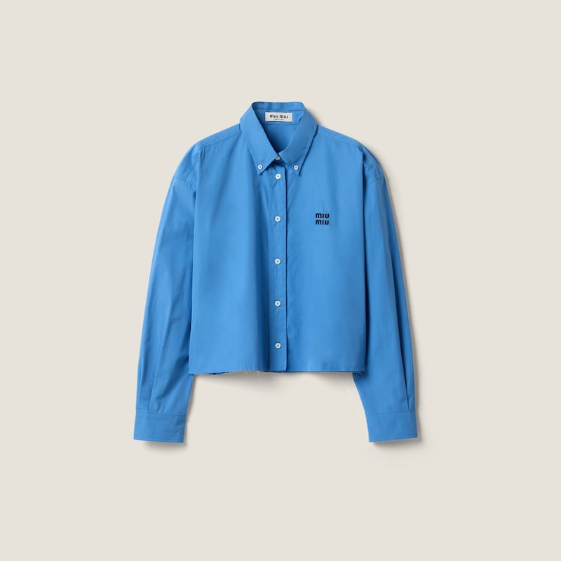 Поплиновая рубашка Miu Miu, синий
Поплиновая рубашка Miu Miu, синий