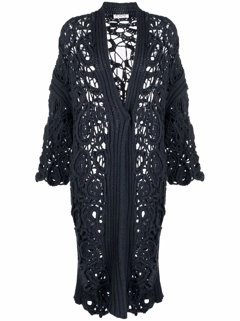 Кардиган в технике кроше Brunello Cucinelli, синий 
Кардиган в технике кроше Brunello Cucinelli, синий