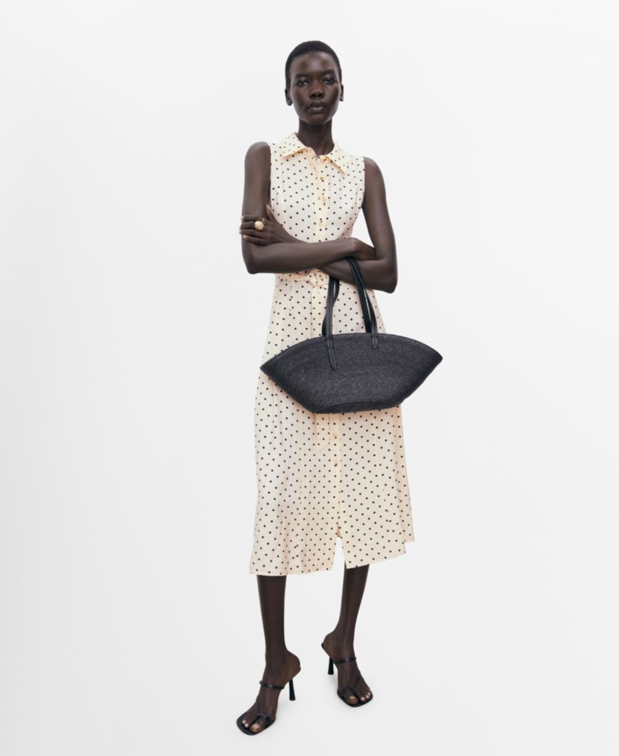 Женское платье-рубашка в горошек MANGO, Ecru
Женское платье-рубашка в горошек MANGO, Ecru