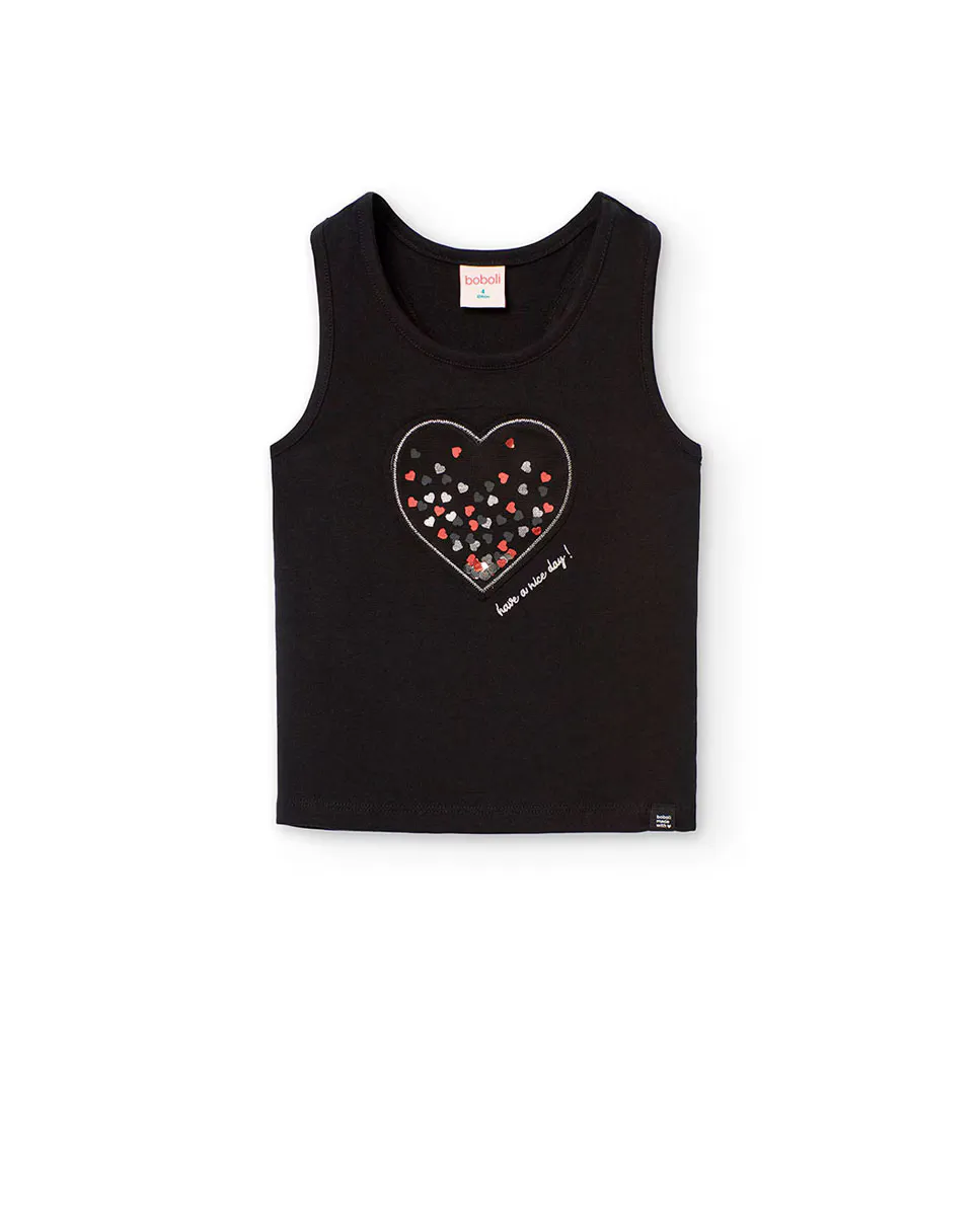 Футболка из хлопка для девочек с рисунком спереди Boboli, чёрный
Футболка из хлопка для девочек с рисунком спереди Boboli, чёрный