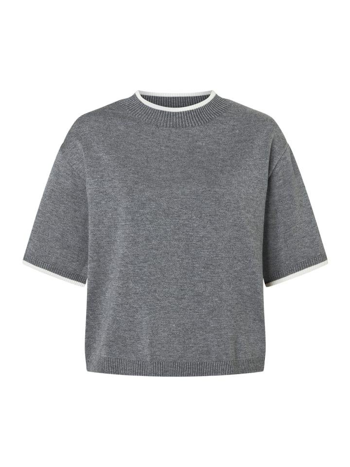 Мягкий свитер с короткими рукавами и контрастными полосками теплого серого меланжевого цвета. More & More
Мягкий свитер с короткими рукавами и контрастными полосками теплого серого меланжевого цвета. More & More