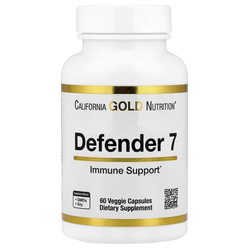 Витаминный комплекс California Gold Nutrition, Defender 7, with A, C, D3, B6, Zinc, Selenium & Beta-Glucan, 60 капсул
Витаминный комплекс California Gold Nutrition, Defender 7, with A, C, D3, B6, Zinc, Selenium & Beta-Glucan, 60 капсул