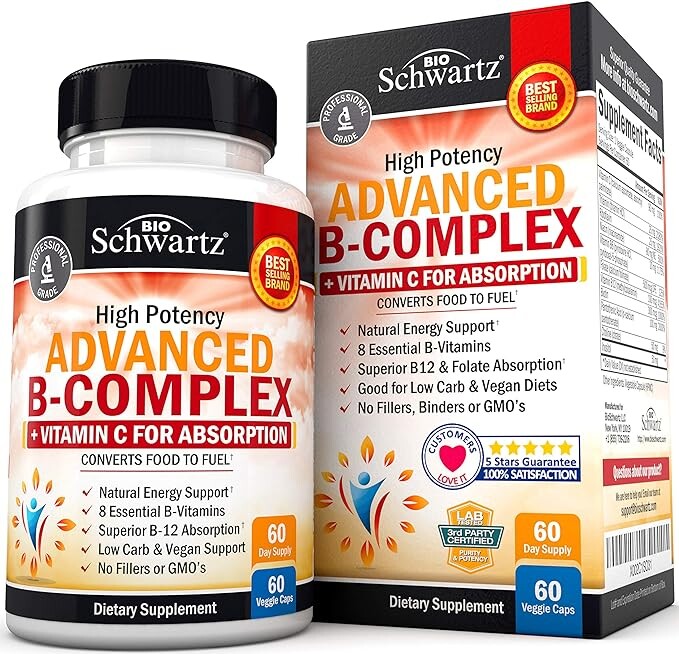 Комплекс витаминов B BioSchwartz With Vitamin C For Maximum Absorption, 60 капсул
Комплекс витаминов B BioSchwartz With Vitamin C For Maximum Absorption, 60 капсул