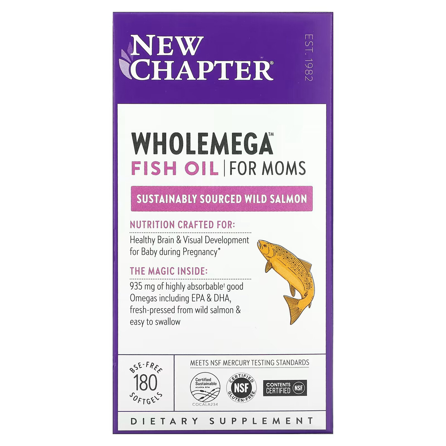 New Chapter, Рыбий жир Wholemega для мам, 180 капсул
New Chapter, Рыбий жир Wholemega для мам, 180 капсул