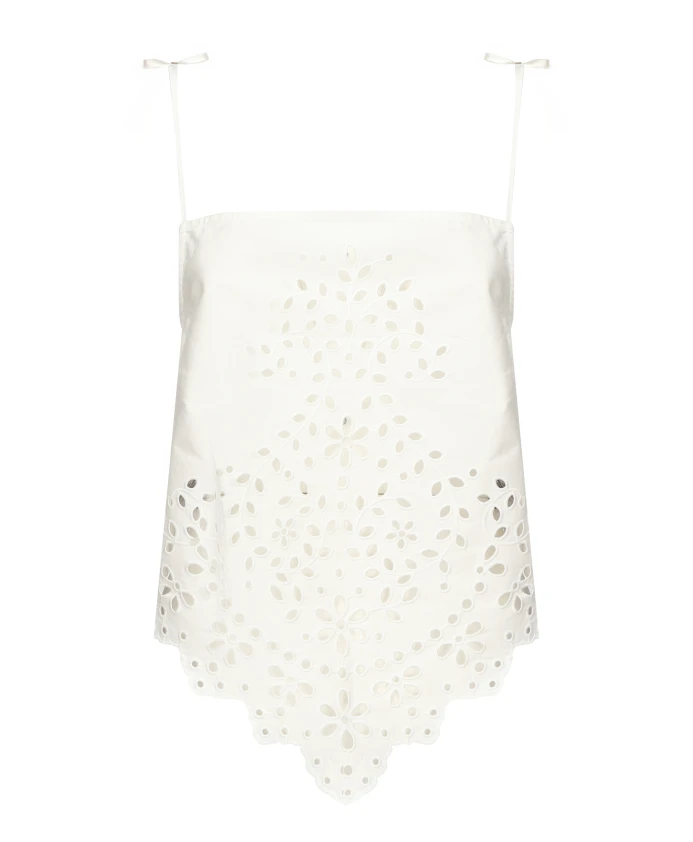 Вышитая хлопковая белая блузка Self Portrait, белый
Вышитая хлопковая белая блузка Self Portrait, белый