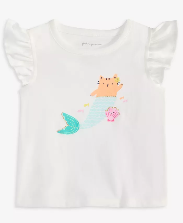 Детская блузка для девочки с принтом "Китти-русалка" и расклешенными рукавами First Impressions, белый
Детская блузка для девочки с принтом "Китти-русалка" и расклешенными рукавами First Impressions, белый