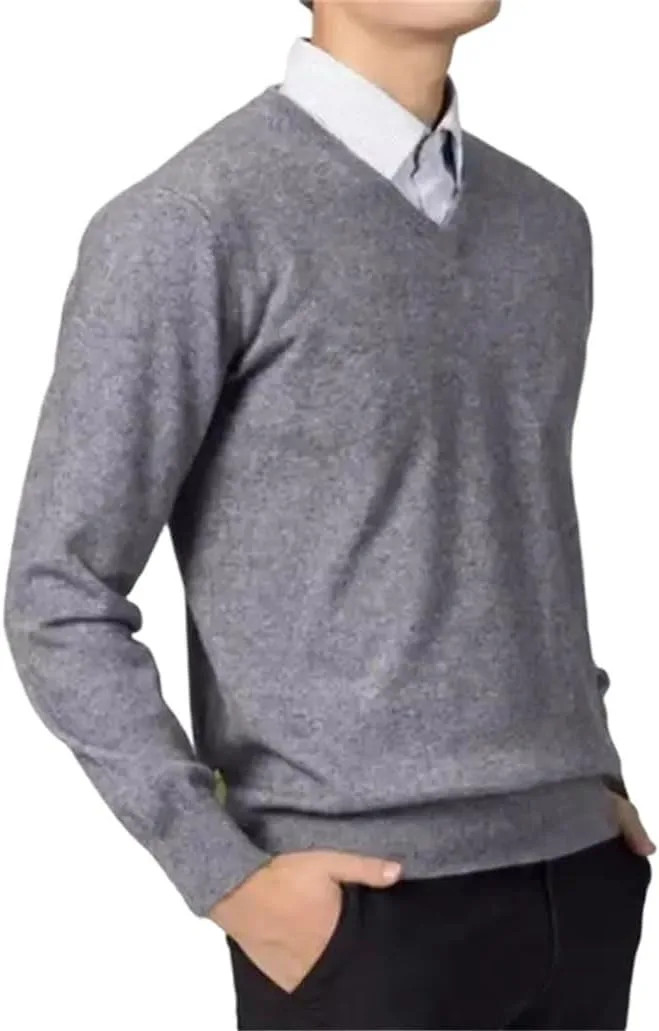 Мужской свитер-пуловер с V-образным вырезом из кашемировой смеси Dninmim
Мужской свитер-пуловер с V-образным вырезом из кашемировой смеси Dninmim