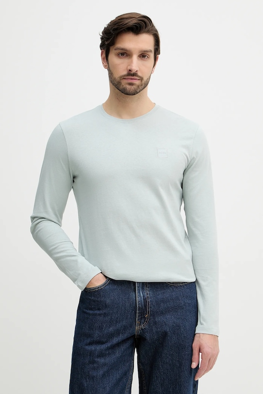 Хлопковый лонгслив BOSS Orange, бирюзовый
Хлопковый лонгслив BOSS Orange, бирюзовый