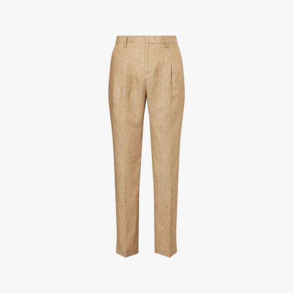 Брюки Sunspel из льна с плиссировкой и классическим кроем, песочный
Брюки Sunspel из льна с плиссировкой и классическим кроем, песочный