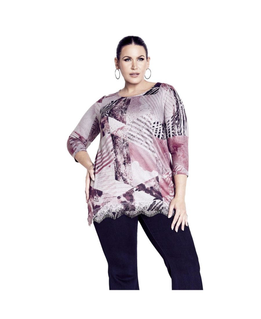 Женская блузка с кружевной каймой AVENUE, Plum geo
Женская блузка с кружевной каймой AVENUE, Plum geo