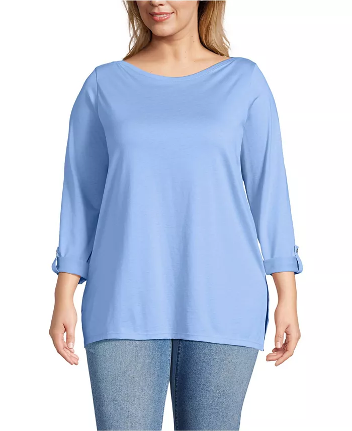 Женская туника Supima Cotton Plus Size с регулируемым рукавом 3/4 и вырезом-лодочкой Lands' End, синий
Женская туника Supima Cotton Plus Size с регулируемым рукавом 3/4 и вырезом-лодочкой Lands' End, синий