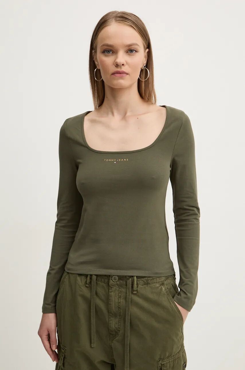 Рубашка Tommy Jeans с длинными рукавами, зеленый 
Рубашка Tommy Jeans с длинными рукавами, зеленый