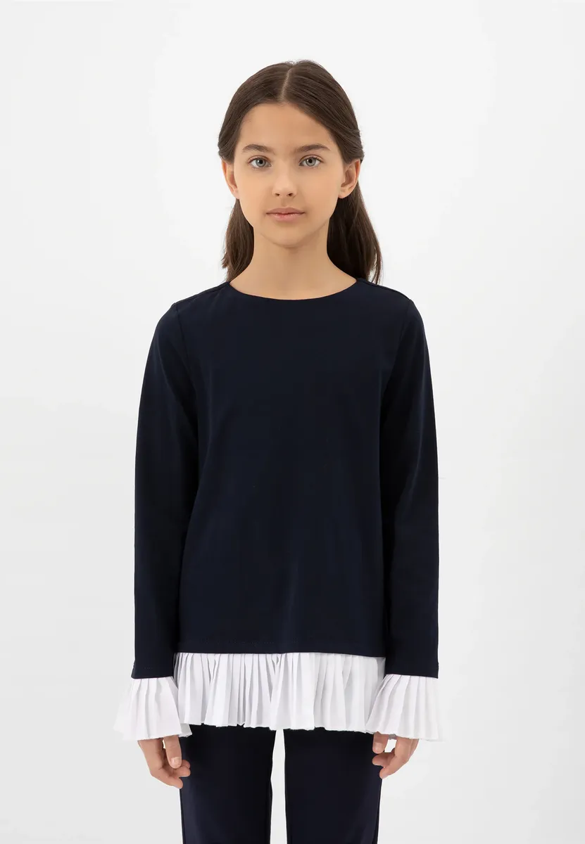 Рубашка Gulliver с длинными рукавами и плиссированным декором, синий 
Рубашка Gulliver с длинными рукавами и плиссированным декором, синий