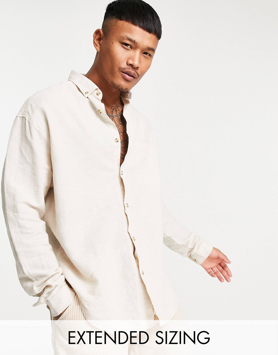 Рубашка Asos Design 90s Oversized Linen, экрю
Рубашка Asos Design 90s Oversized Linen, экрю