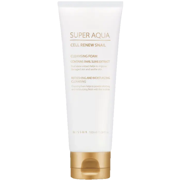 Missha Super Aqua Cell Snail очищающая пенка для лица, 100 мл
Missha Super Aqua Cell Snail очищающая пенка для лица, 100 мл