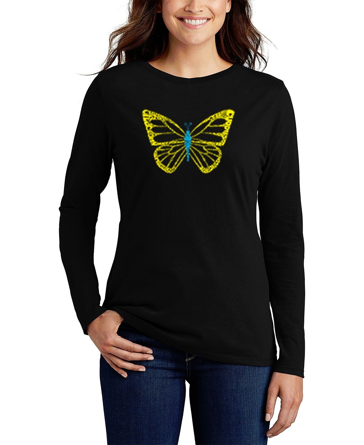 Женская футболка с длинным рукавом и надписью «butterfly word art» LA Pop Art, черный
Женская футболка с длинным рукавом и надписью «butterfly word art» LA Pop Art, черный