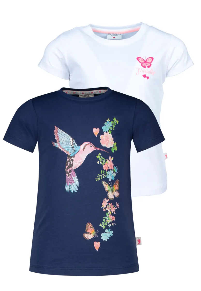 СОЛЬ И ПЕРЕЦ Футболка "Fancy", 2 шт. с мотивом колибри и цветочными завитками Salt And Pepper, белый
СОЛЬ И ПЕРЕЦ Футболка "Fancy", 2 шт. с мотивом колибри и цветочными завитками Salt And Pepper, белый
