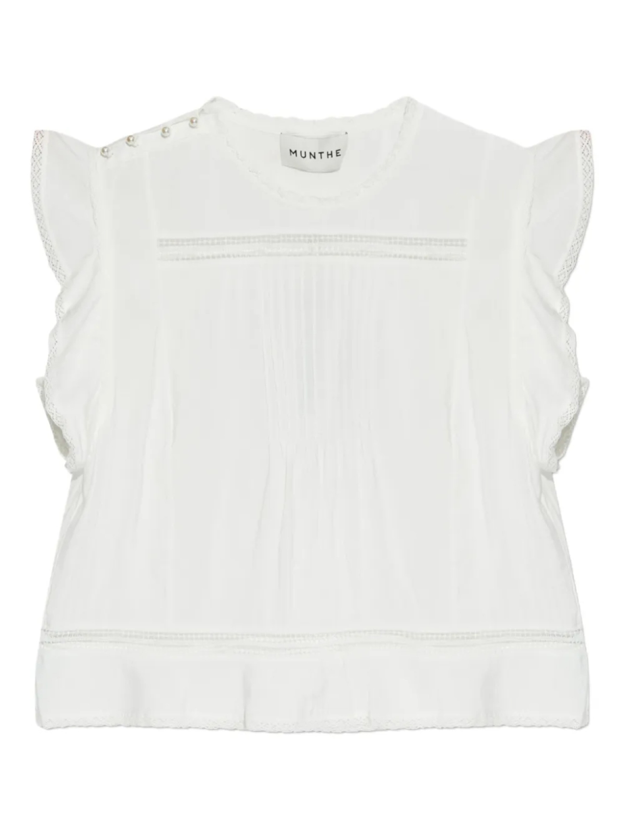 Блузка с короткими рукавами и оборками MUNTHE, белый
Блузка с короткими рукавами и оборками MUNTHE, белый