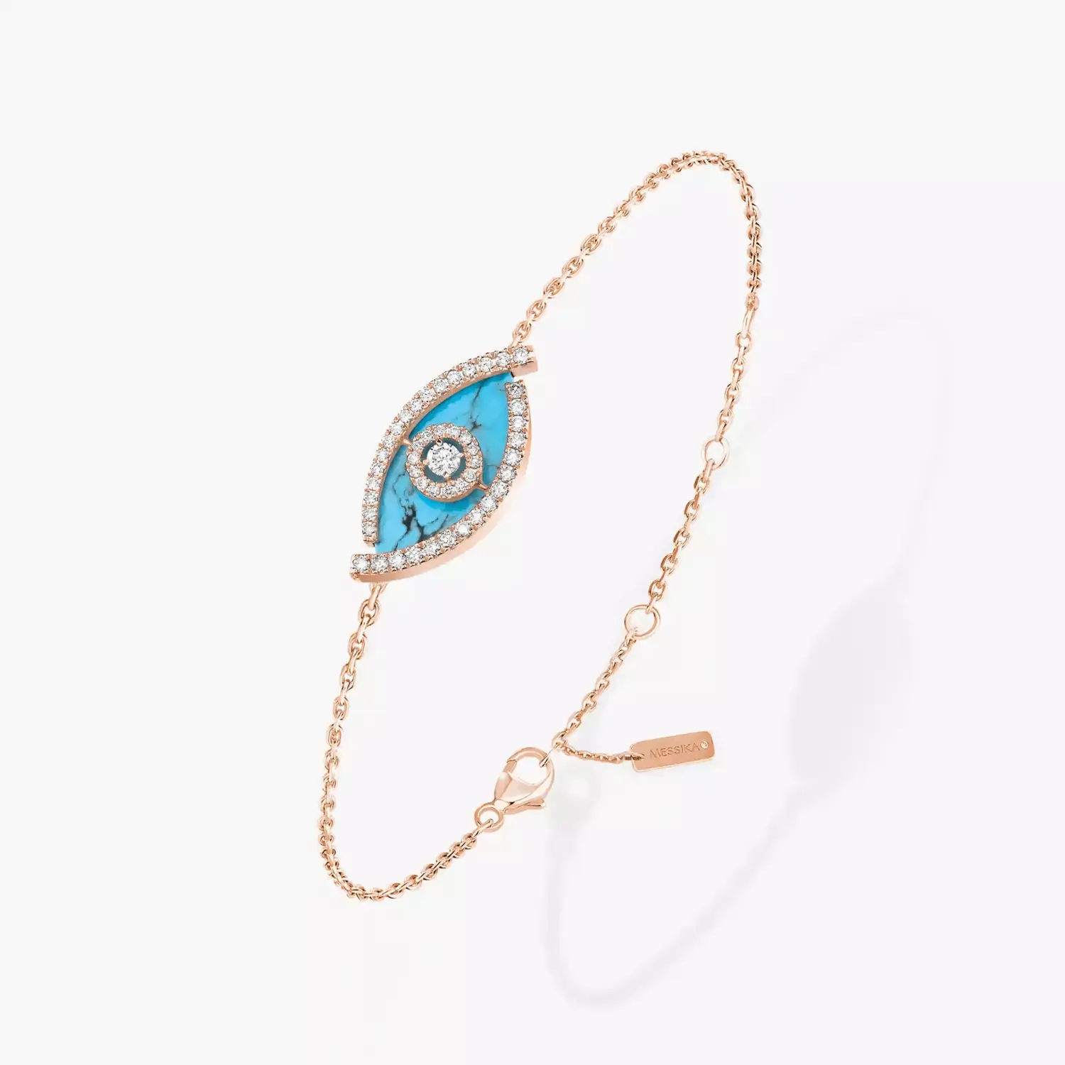 Браслет Messika Lucky Eye Turquoise, розовое золото/бирюза/алмаз 
Браслет Messika Lucky Eye Turquoise, розовое золото/бирюза/алмаз
