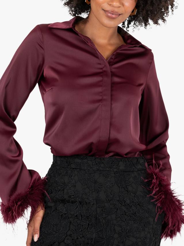 Сатиновая рубашка с перьевыми манжетами Lovedrobe, Burgundy
Сатиновая рубашка с перьевыми манжетами Lovedrobe, Burgundy