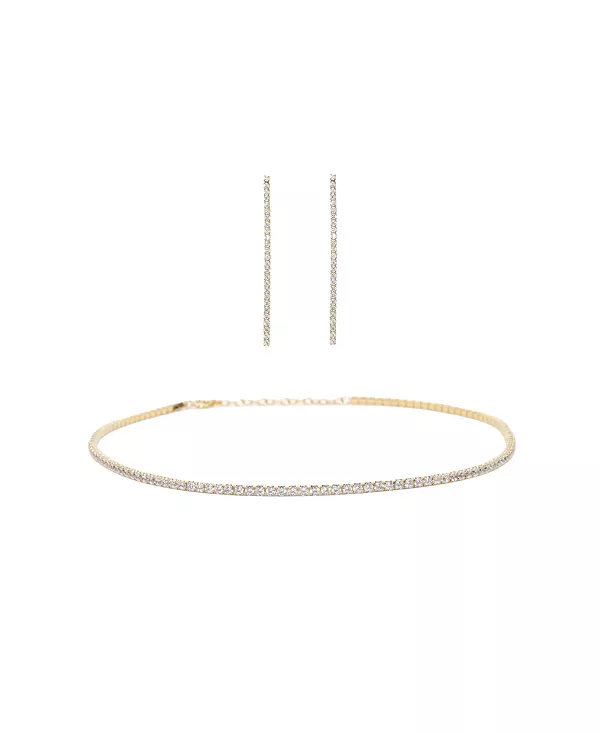 Комплект из колье и серег Cherie Tennis из стерлингового серебра с позолотой 18 карат Bearfruit Jewelry, gold
Комплект из колье и серег Cherie Tennis из стерлингового серебра с позолотой 18 карат Bearfruit Jewelry, gold