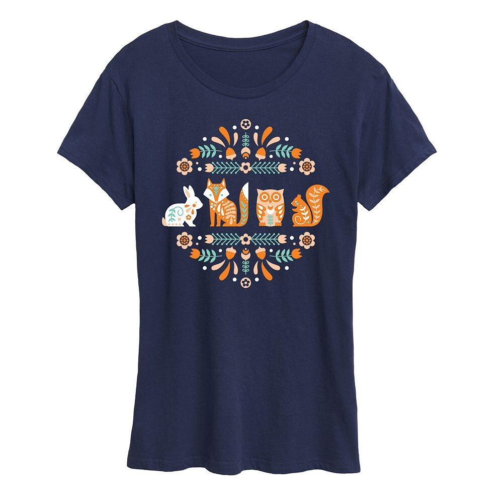 Женская струящаяся футболка в скандинавском стиле Woodland Creatures, темно-синий
Женская струящаяся футболка в скандинавском стиле Woodland Creatures, темно-синий