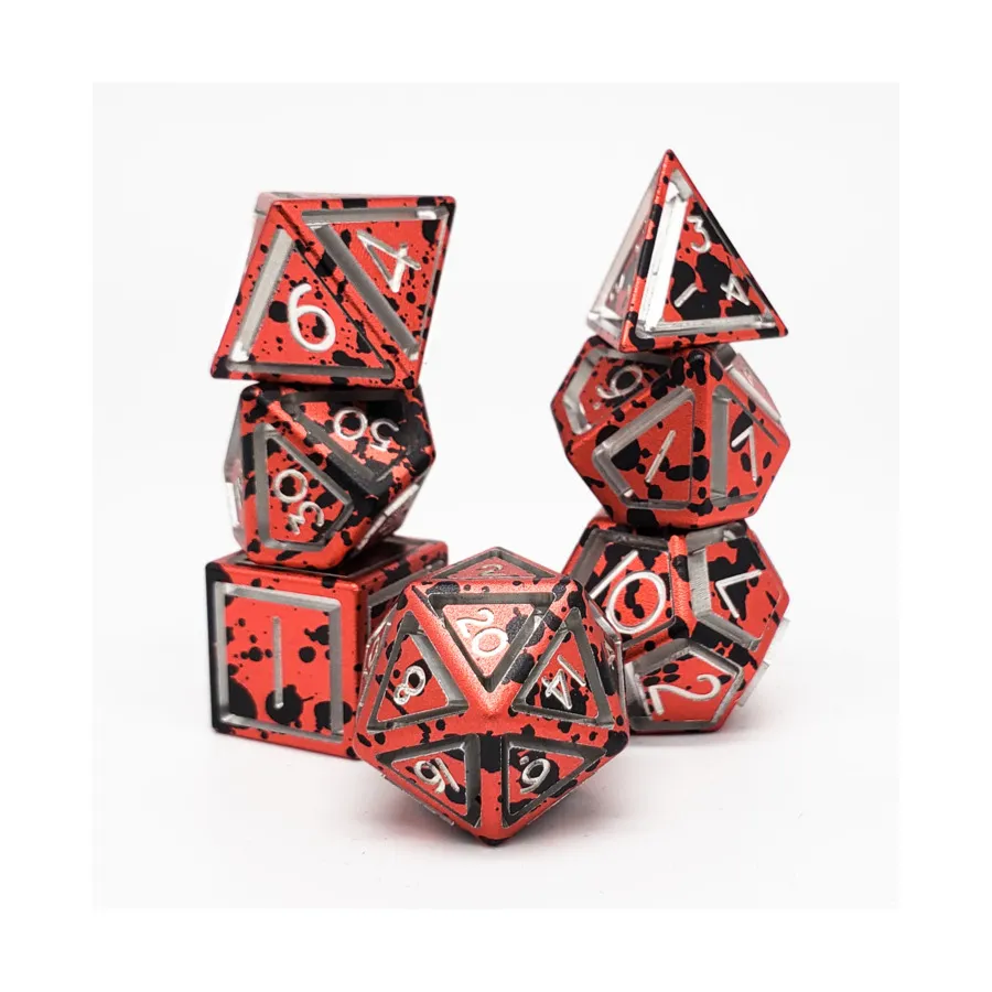 Набор из полиэстера с двойной клеткой — черный и красный (7), Aluminium Caged Dice
Набор из полиэстера с двойной клеткой — черный и красный (7), Aluminium Caged Dice