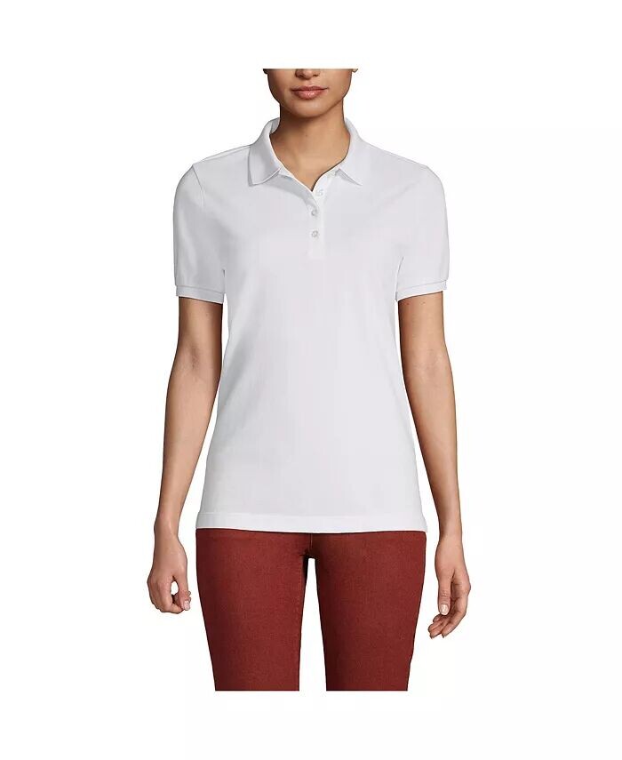 Женская сетчатая рубашка-поло с короткими рукавами и полосками Lands' End, белый
Женская сетчатая рубашка-поло с короткими рукавами и полосками Lands' End, белый