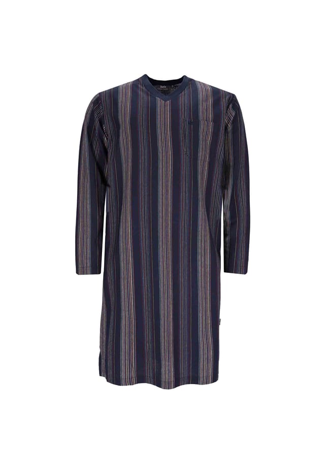 Ночная рубашка - длинная с V-образным вырезом комфортная в полоску хлопковая смесь Hajo, синий
Ночная рубашка - длинная с V-образным вырезом комфортная в полоску хлопковая смесь Hajo, синий