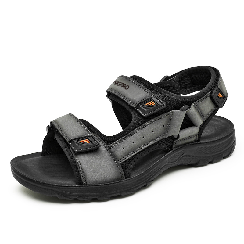 LINGPAO Пляжные сандалии мужские черно-серые с янтарно-желтым, цвет Gray
LINGPAO Пляжные сандалии мужские черно-серые с янтарно-желтым, цвет Gray