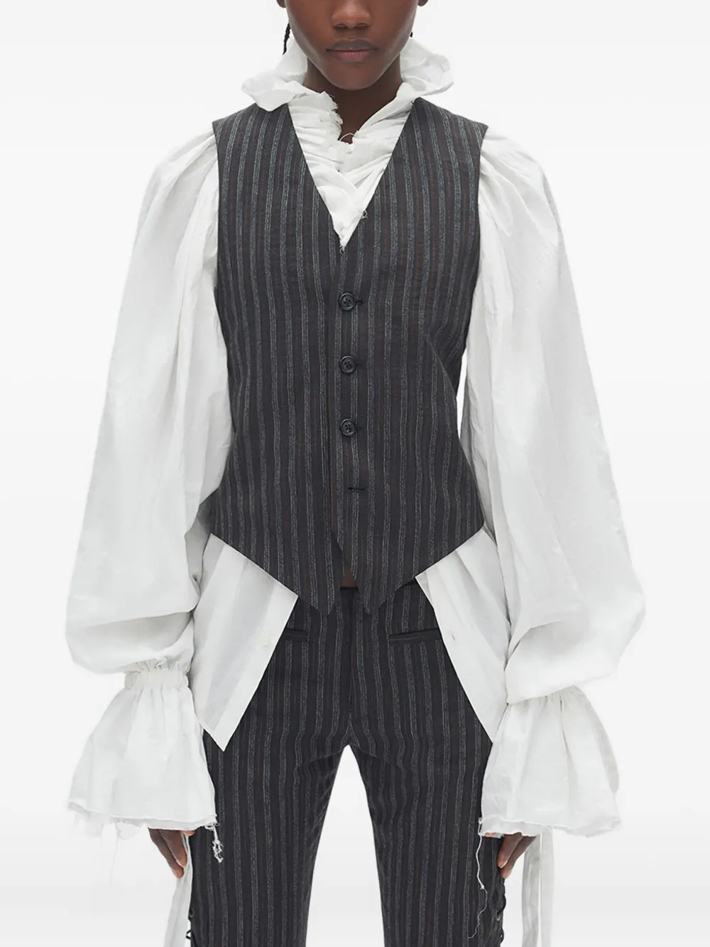 Жилет в полоску Stanse Ann Demeulemeester, белый
Жилет в полоску Stanse Ann Demeulemeester, белый