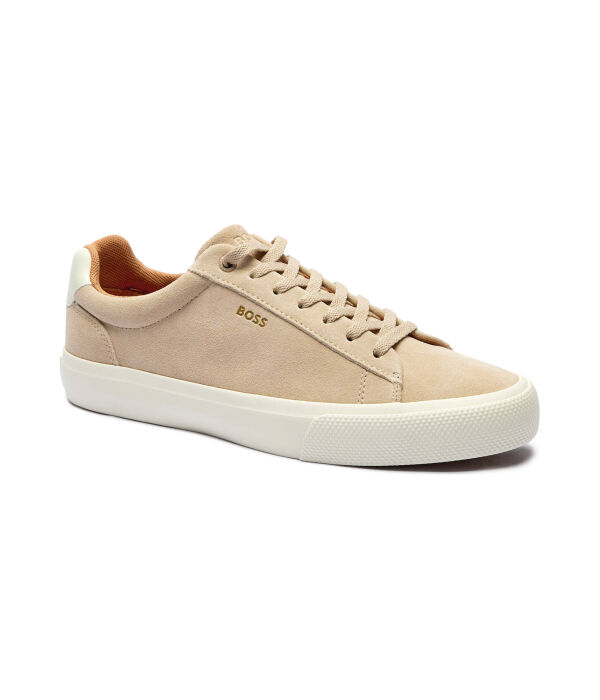 Кеды мужские Boss Aiden кожаные повседневные, бежевый 
Кеды мужские Boss Aiden кожаные повседневные, бежевый