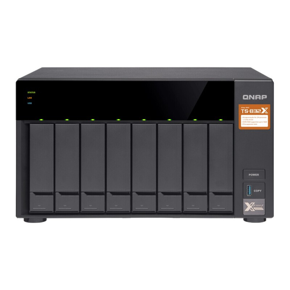 Сетевое хранилище QNAP TS-832PX-4G 8-дисковый 
Сетевое хранилище QNAP TS-832PX-4G 8-дисковый