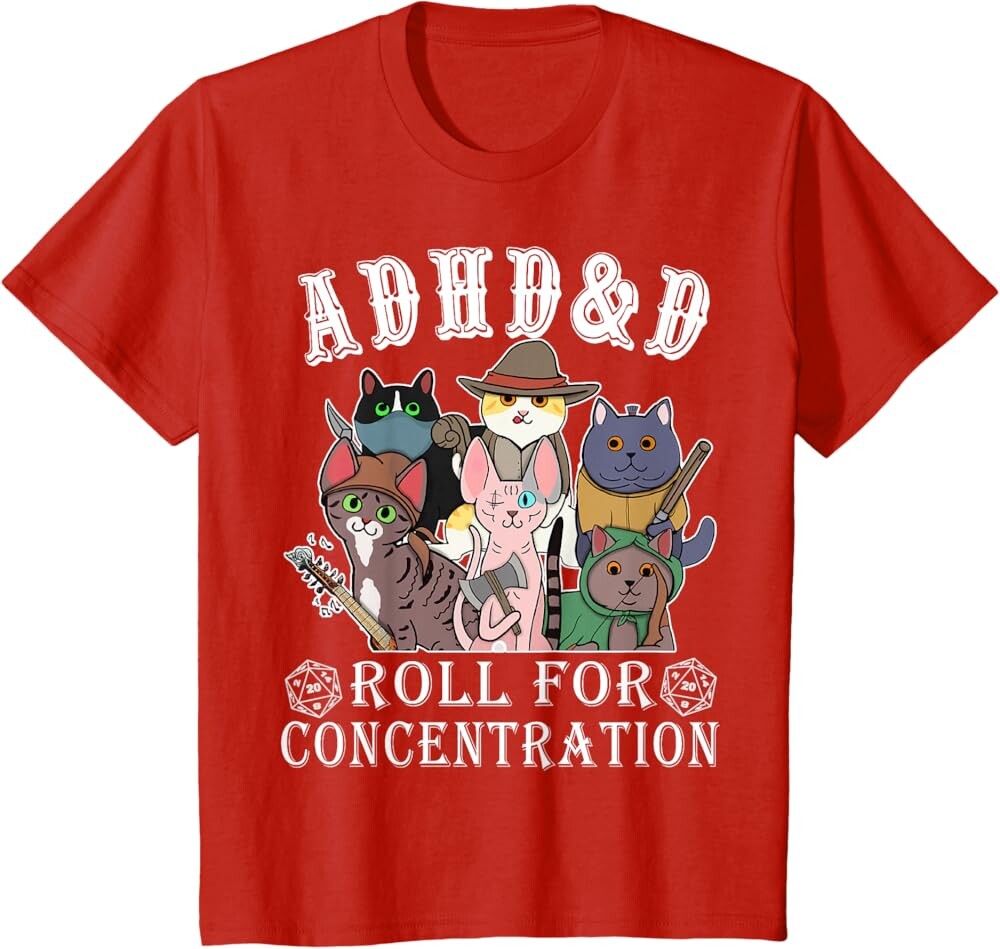 Детская футболка Funny Tees Gamer RPG Apparel Cats RPG Gamer Roll For Concentration D20 Dice Nerdy, красный
Детская футболка Funny Tees Gamer RPG Apparel Cats RPG Gamer Roll For Concentration D20 Dice Nerdy, красный