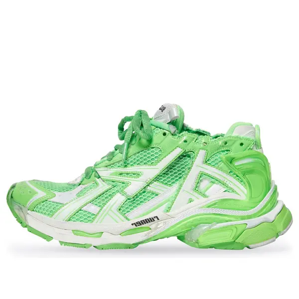 Кроссовки runner sneakers 'white fluo green mesh and nylon' Balenciaga, белый 
Кроссовки runner sneakers 'white fluo green mesh and nylon' Balenciaga, белый
