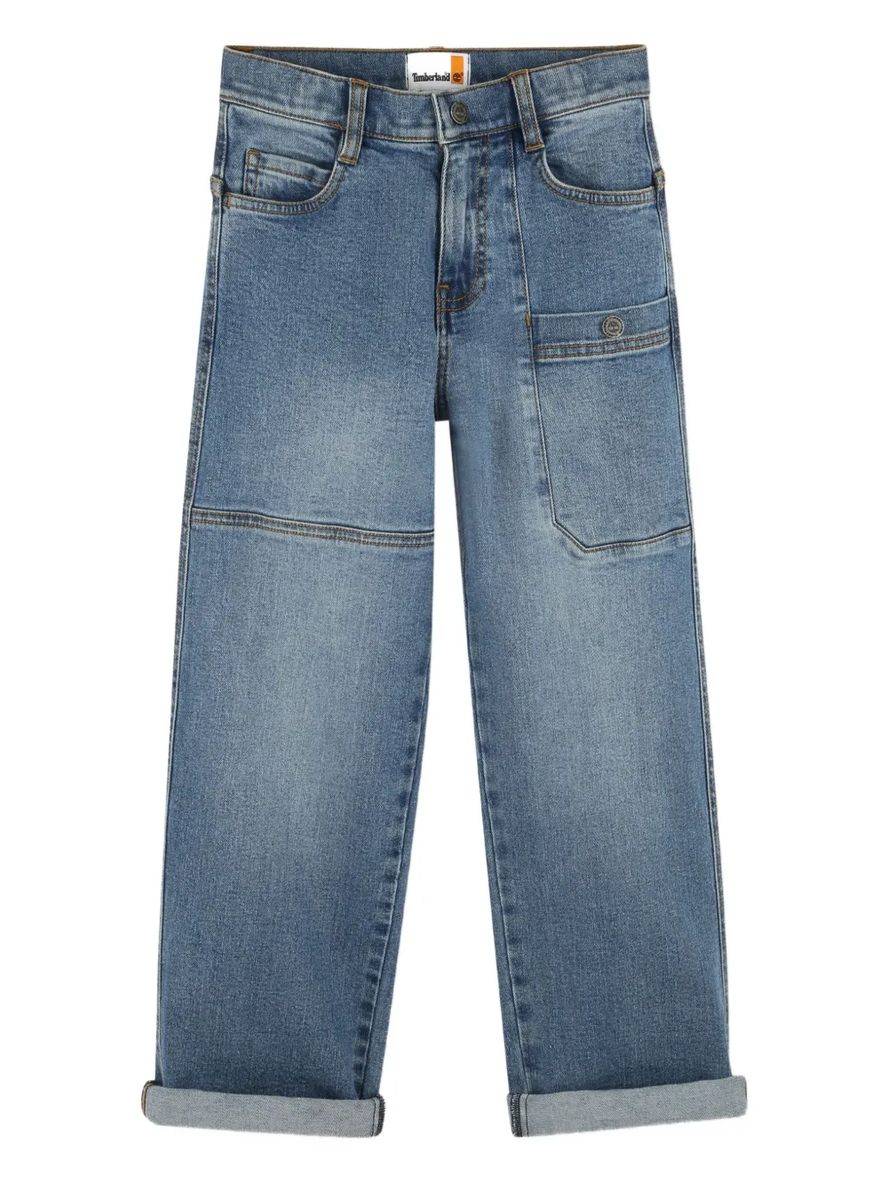 Джинсы из хлопка с накладными карманами Timberland Kids, синий
Джинсы из хлопка с накладными карманами Timberland Kids, синий