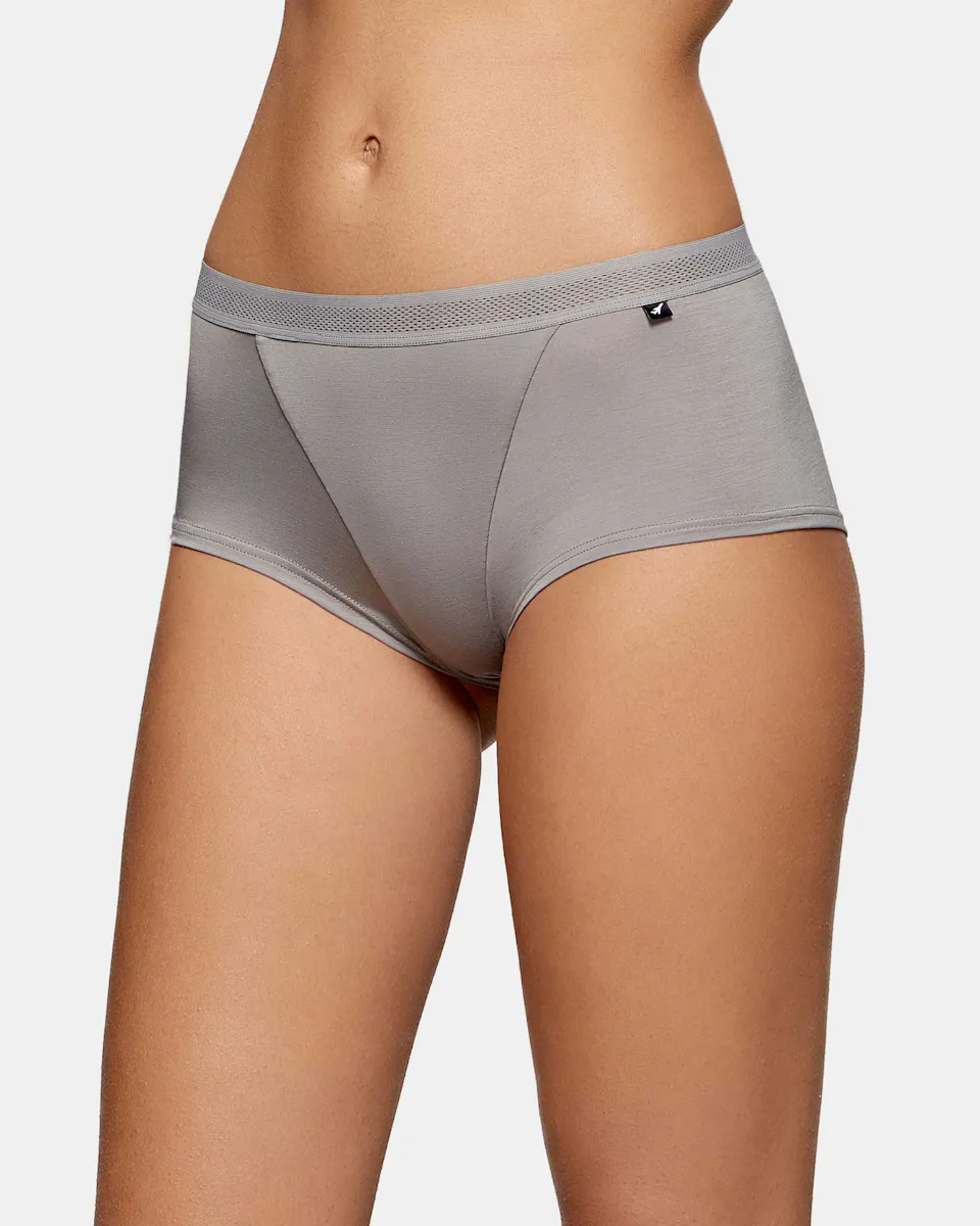 Однотонные хипстерские брюки-кюлоты с плоскими швами Impetus, серый 
Однотонные хипстерские брюки-кюлоты с плоскими швами Impetus, серый