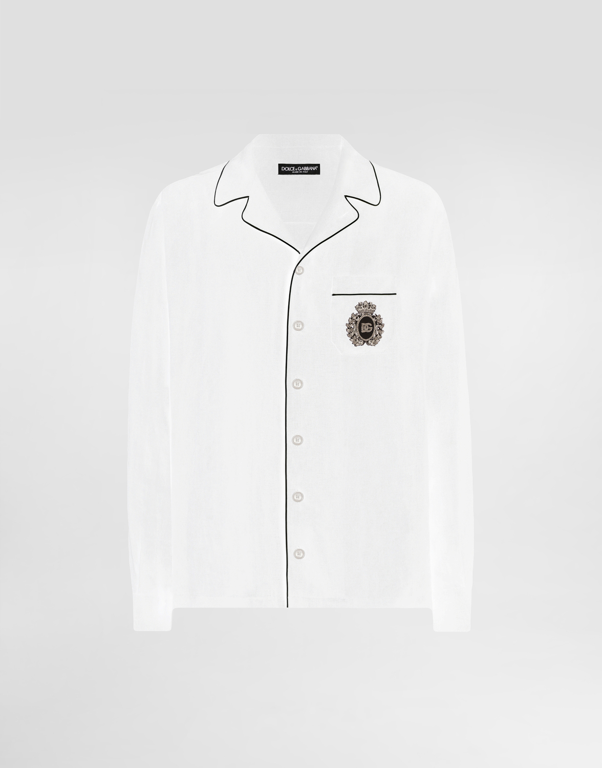 Льняная сорочка vanity с гербовым эмблемой Dolce & Gabbana, белый
Льняная сорочка vanity с гербовым эмблемой Dolce & Gabbana, белый