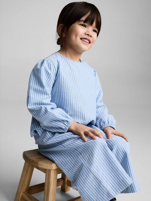 Детские брюки Arles из хлопка в полоску с широкими штанинами Mango, Medium Blue
Детские брюки Arles из хлопка в полоску с широкими штанинами Mango, Medium Blue