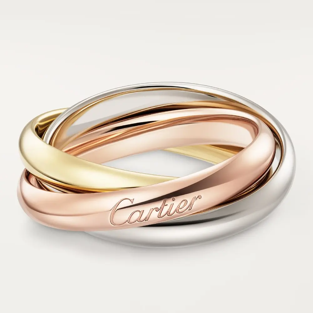 Кольцо Cartier Classic Trinity, белое золото/розовое золото/желтое золото
Кольцо Cartier Classic Trinity, белое золото/розовое золото/желтое золото