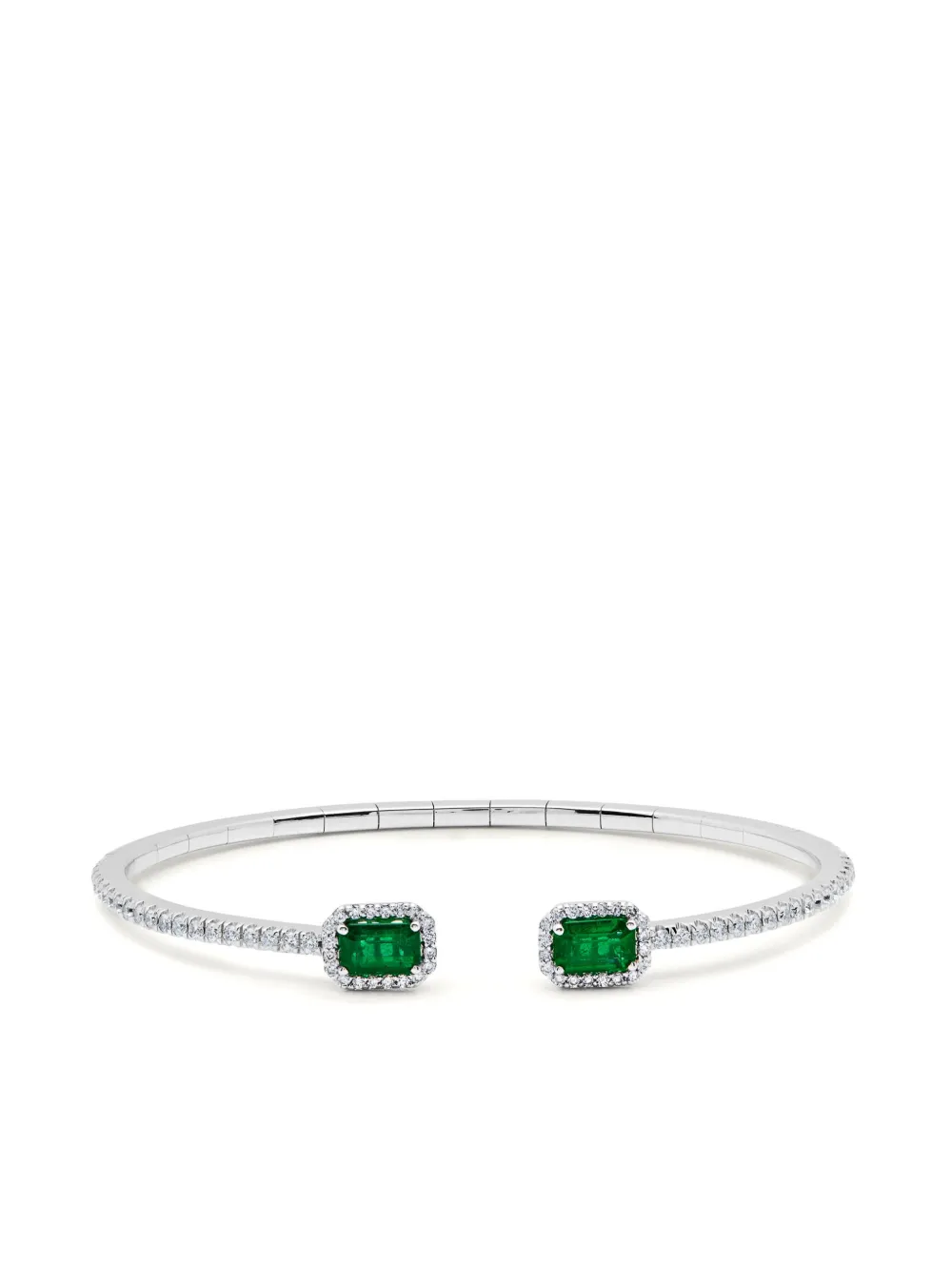 Браслет-кафф из белого золота с бриллиантами и изумрудами Jewels Aficionado, серебяный
Браслет-кафф из белого золота с бриллиантами и изумрудами Jewels Aficionado, серебяный