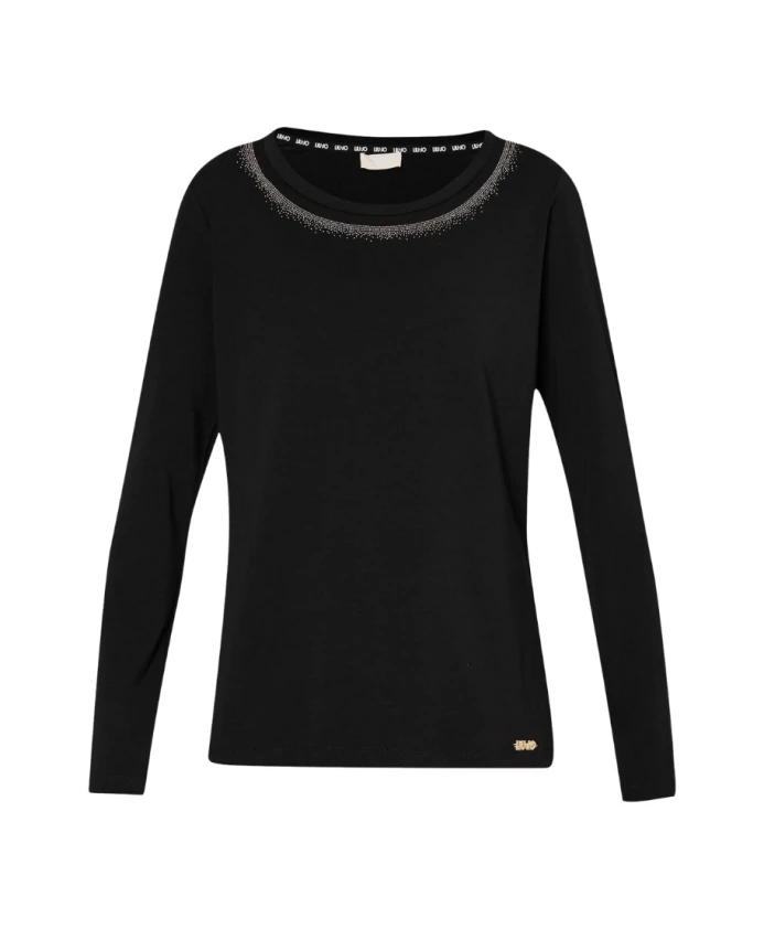 Футболка с длинными рукавами с логотипом и драгоценным камнем Liu Jo, черный
Футболка с длинными рукавами с логотипом и драгоценным камнем Liu Jo, черный