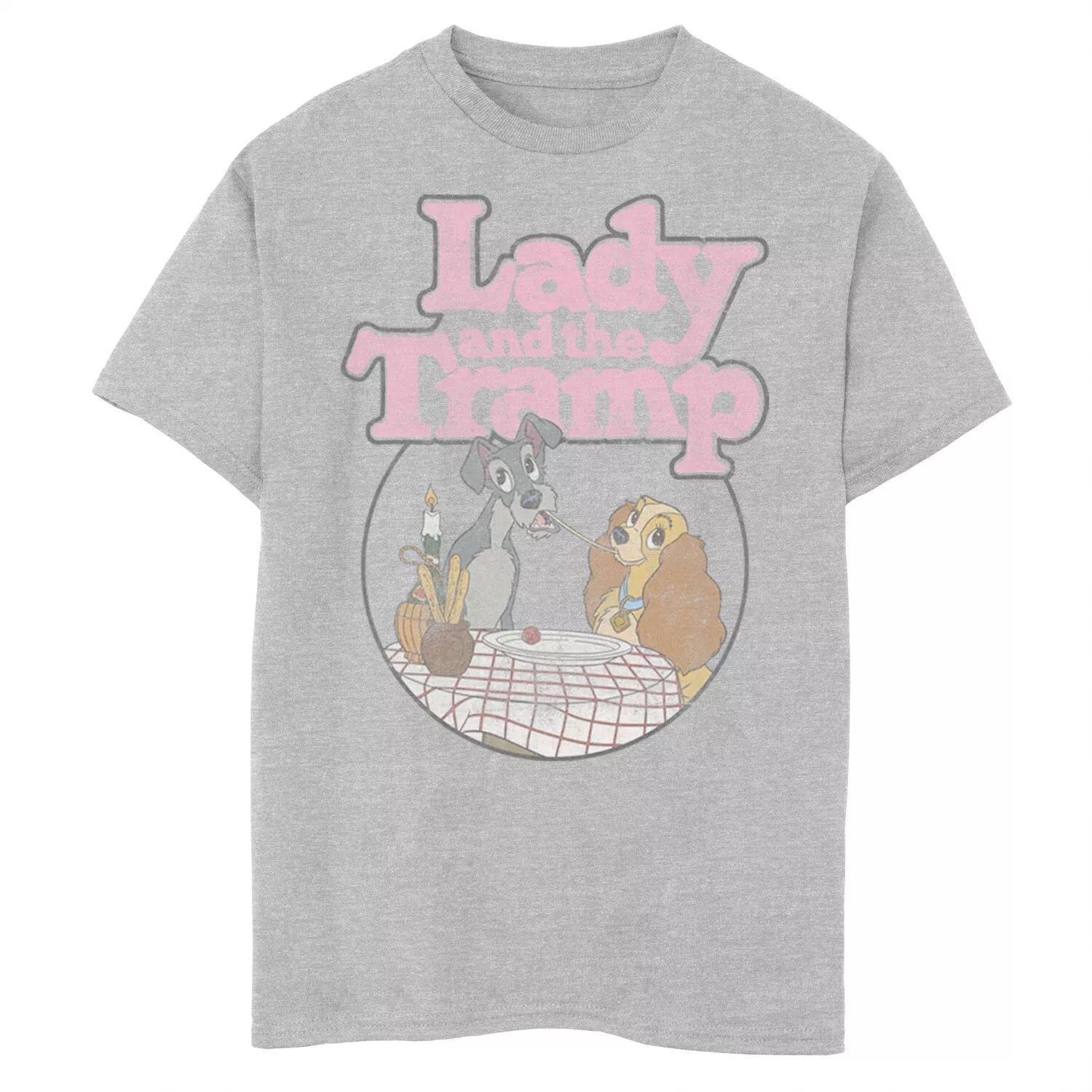 Футболка с изображением логотипа Disney's Lady and The Tramp Boys 8–20, настольная сцена и портрет Disney
Футболка с изображением логотипа Disney's Lady and The Tramp Boys 8–20, настольная сцена и портрет Disney