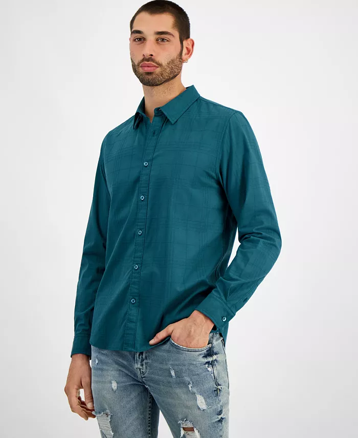 Мужская рубашка Regent Relaxed-Fit в клетку с контрастной строчкой GUESS, синий
Мужская рубашка Regent Relaxed-Fit в клетку с контрастной строчкой GUESS, синий