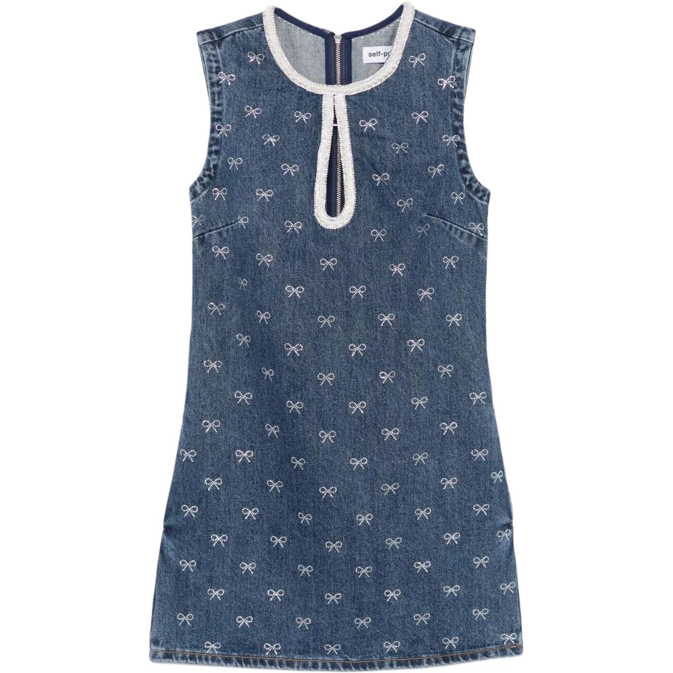 Кристал-боу деним мини-платье Self-portrait, синий
Кристал-боу деним мини-платье Self-portrait, синий