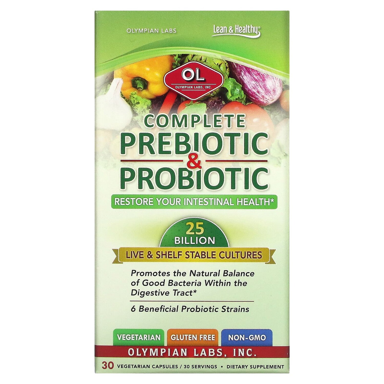 Olympian Labs Complete Prebiotic & Probiotic 30 Vegetarian Capsules
Olympian Labs Complete Prebiotic & Probiotic 30 Vegetarian Capsules