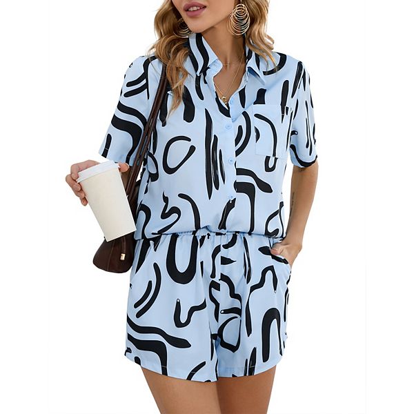 Женский летний комплект из 2 предметов: рубашка с коротким рукавом и шорты с карманами Xuba, Blue
Женский летний комплект из 2 предметов: рубашка с коротким рукавом и шорты с карманами Xuba, Blue